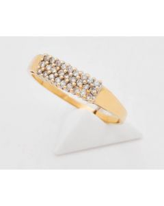 Brillant Ring 14K Gelbgold 2.7 Gramm Größe 64
