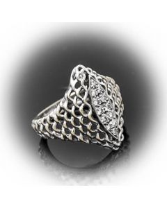 Ring Diamanten 14 K Weißgold 7,6 Gramm Größe 59 