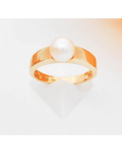 Ring Perle 14 K Gelbgold 3,6 Gramm Größe 53