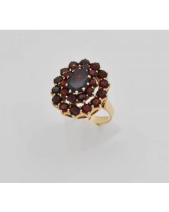Ring Granat 14 k Gelbgold 6 Gramm Größe 52