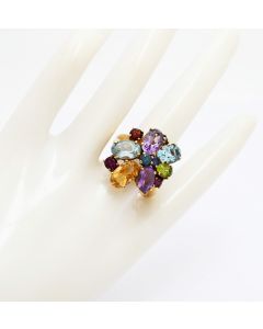 Ring 9 K Gelbgold 6,5 Gramm Farbsteine 60 Art.Nr 11139