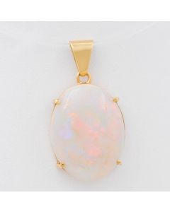 Anhänger weißer Opal 750 K Gelbgold 6,3 Gramm