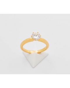  Brillant Ring   Brillant 0,83 ct. VS2, H 18 K Gelbgold 4,0 Gramm  Größe 54 