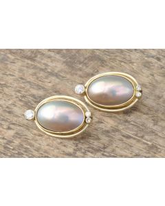 Marbel Ohrstecker 14K Gelbgold 6 Diamanten 0,30 ct