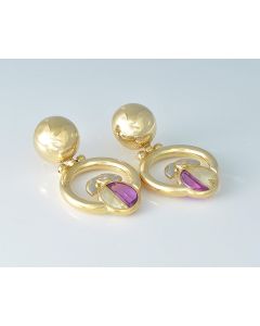 Ohrringe 18K Gelbgold Zirkonia Amethyst Spinel 