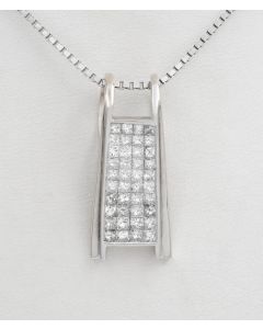 Diamant Anhänger 14K Weißgold Princess Diamanten 1,20ct