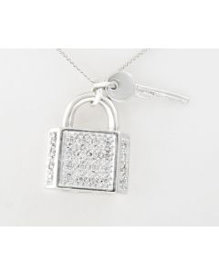 Christ Anhänger Schloss 14k Weißgold 24 Brillanten