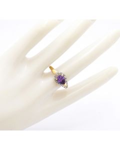 Amethyst Brillantring 14 K Gelbgold 2,4 Gramm Rg 56 Art.Nr11006