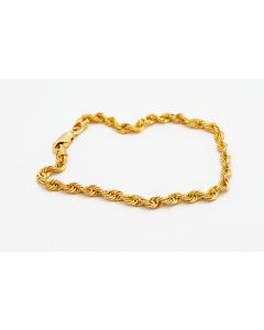 Kordel Armband 14 K Gelbgold 2,6 Gramm 19 cm Art.Nr 10699