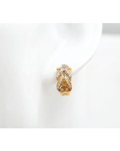 Ohrringe Creolen 18 K Gelbgold 4,5 Gramm Zirkonia Art.Nr 11049