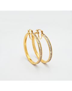 Ohrringe Creolen 14 K Gelbgold Zirkonia 11,1 Gramm Art.Nr11160